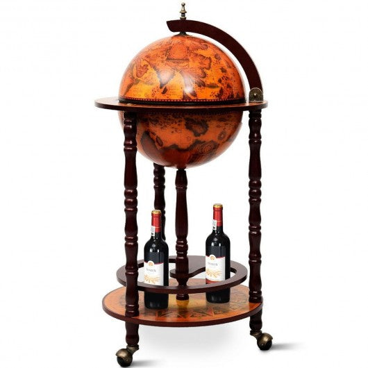 16th Century Wood Globe Wine Bar Stand