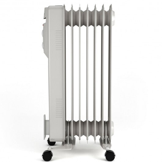 1500W 7-Fin Portable Electric Oil Filled Radiator Heater
