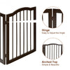 3-Panel Wooden Freestanding Pet Gate w/ Arched Top
