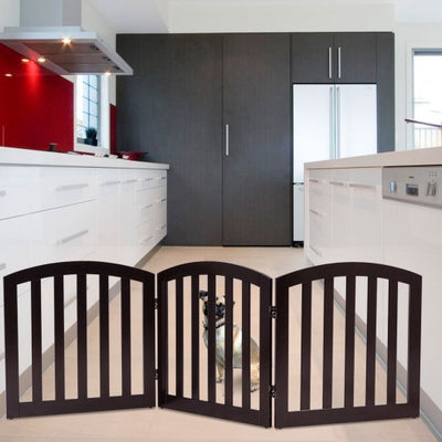 24'' Configurable Folding Standing 3 Panel Wood Pet Fence