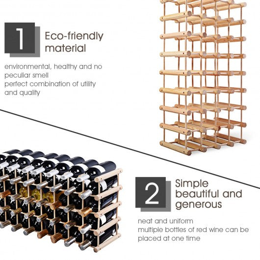 Wooden Wine Holder Bottle Rack for 40 Bottles