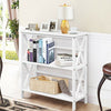 3-Tier Wooden Open Shelf Bookcase with X-Design