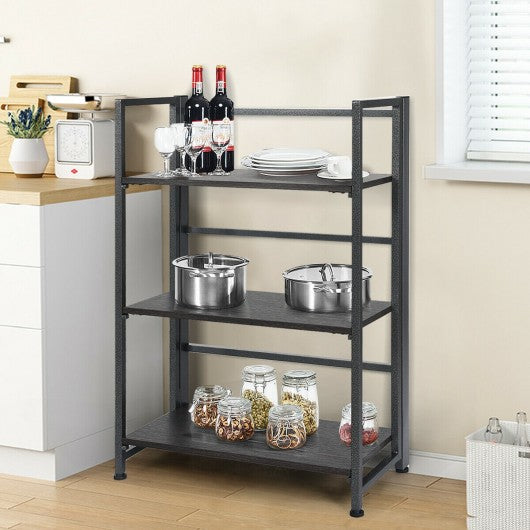 3-Tier Portable Display Folding Bookshelf Storage Shelf