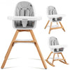 3-in-1 Convertible Wooden Baby High Chair