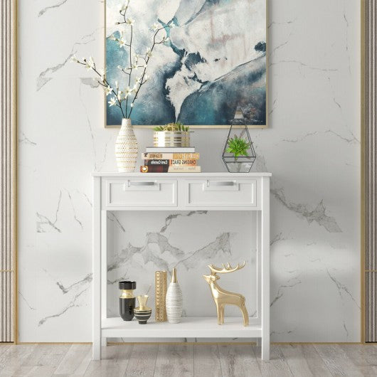 2 Drawers Accent Console Entryway Storage Shelf