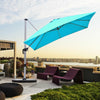 10 Ft 360 Degree Tilt Aluminum Square Patio Offset Cantilever Umbrella-Blue