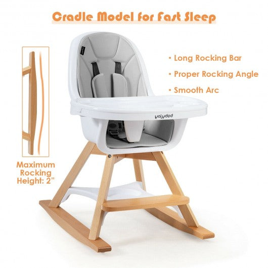 3-in-1 Convertible Wooden Baby High Chair