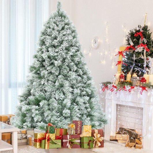 7ft Artificial Christmas Tree with Snowy Pine Needles