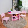 Kids Table and 2 Chairs Set with Storage Boxes