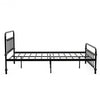 Full Size Metal Bed Frame with Steel Slats Headboard-Black