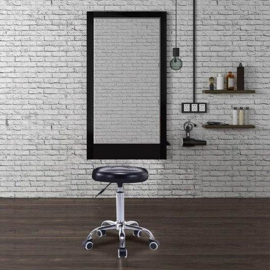 Adjustable Hydraulic Salon Rolling Swivel Stool-Black