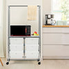 6 Drawer Rolling Storage Cart with Hanging Bar -Clear