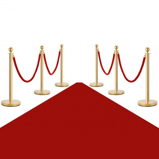 6 Pcs Stanchion Posts Queue Pole Crowd Control Barrier