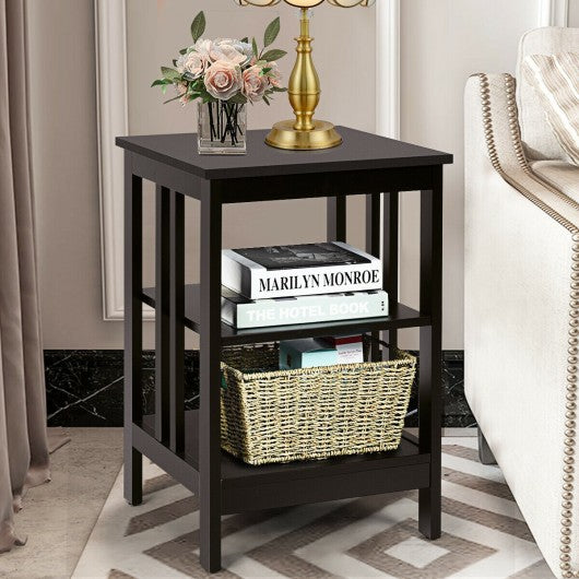 3-Tier Side Table Nightstand with Stable Structure