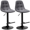 2Pcs Adjustable Bar Stools Swivel Counter Height Linen Chairs