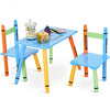 3 pcs Playroom Crayon Kids Table & Chairs Set