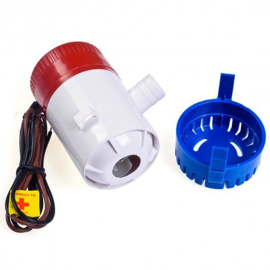 12V 2.0A 500 GPH Electric Bilge Pump Marine Boat Yacht Submersible 3/4