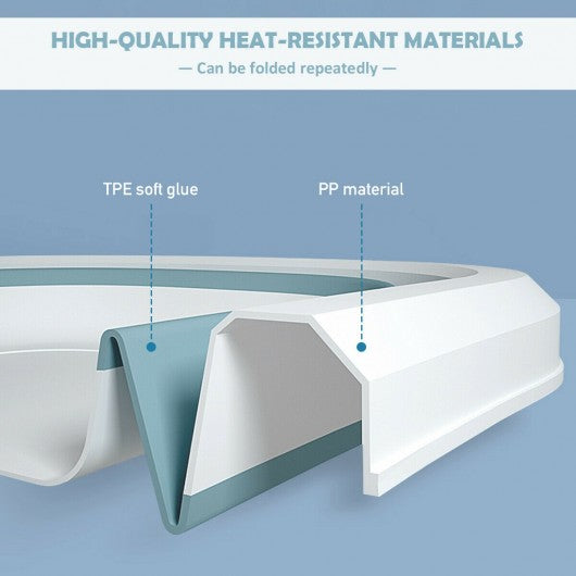 Folding Portable Baby Bathtub w/ Cushion Blue