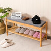 Bamboo Upholstered Padded Shoes Storage Bench