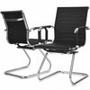 Set of 2 Office Guest Chairs Waiting Room Chairs -Black