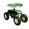 Red/Green Garden Cart Rolling Work Seat With Heavy Duty Tool Tray Gardening Planting