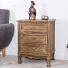 Storage Solid Wood End Nightstand w/ 3 Drawers