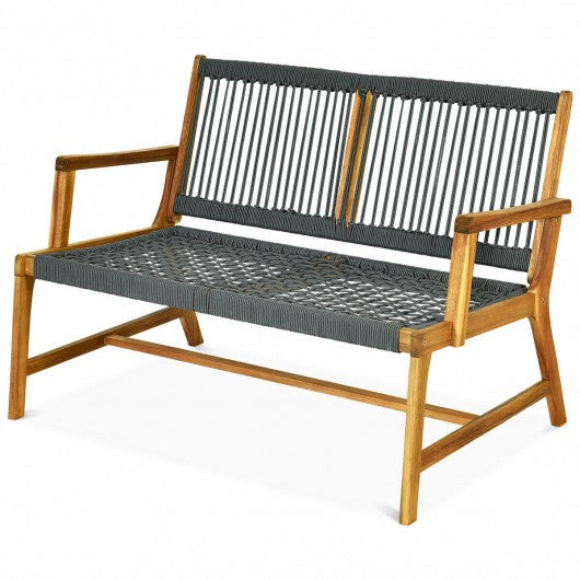 2-Person Patio Acacia Wood Yard Bench