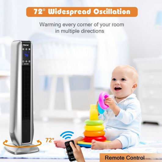 1500W Portable Oscillating Space Heater with Remote Control