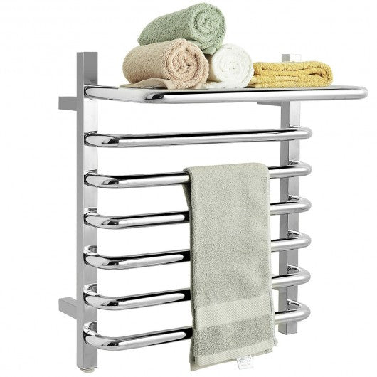 6-Bar Wall Mounted Towel Warmer Stainless Steel Towel Rack