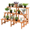 3-Tier Wide Wood Flower Pot Step Ladder Plant Stand