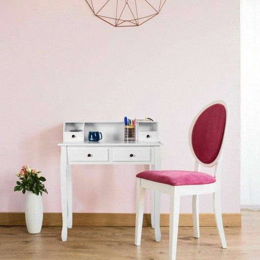 White Vanity Makeup Dressing Table with 4 Drawers