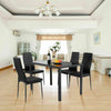 5 pcs Metal Frame and Glass Tabletop Dining Set