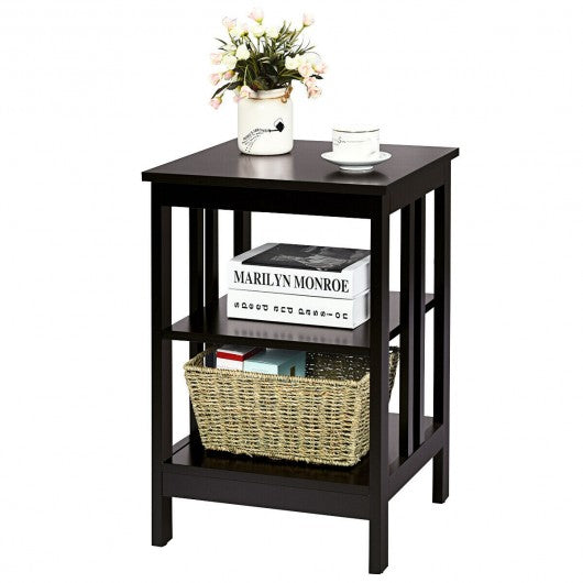3-Tier Side Table Nightstand with Stable Structure