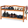 2-Tier Wood Shoe Rack Freestanding Shoe Storage Organizer