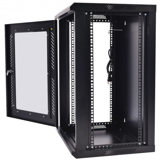 18U Wall Mount Network Server Data Cabinet w/ Fan