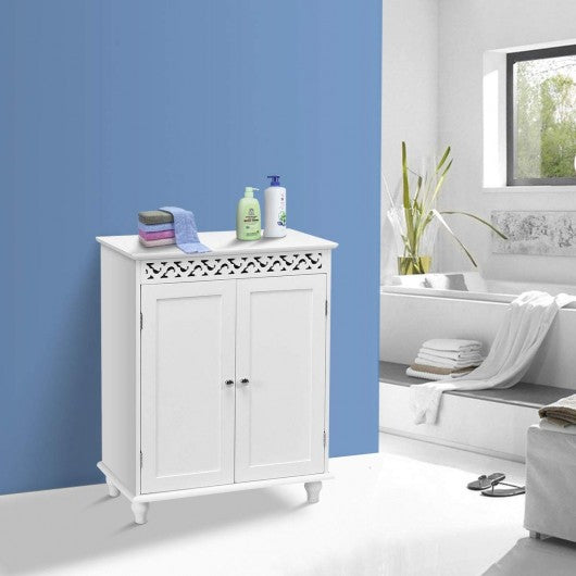 White Wooden 2-Door Storage Cabinet Cupboard
