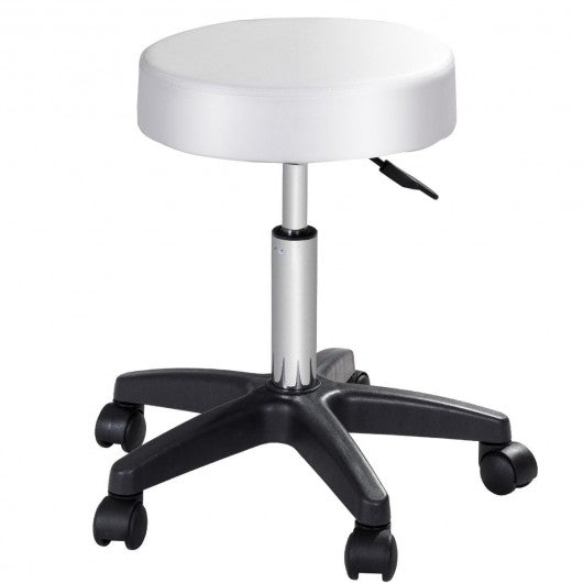1 pc Adjustable Hydraulic Rolling Swivel Massage Spa Bar Stool-White