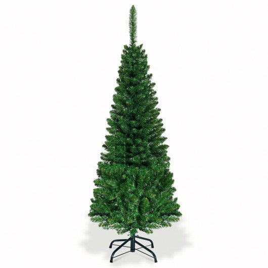 PreLit Hinged Artificial Fir Pencil Christmas Tree