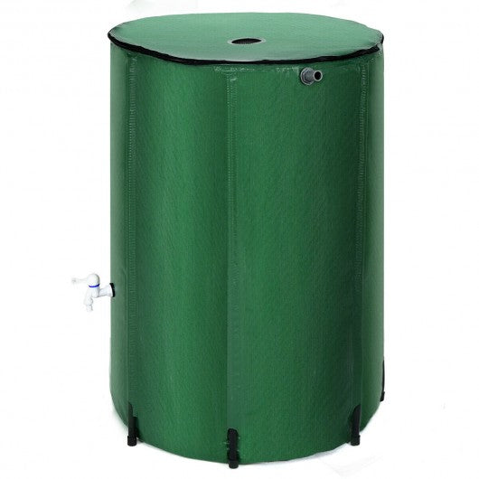 100 Gallon Portable Rain Barrel Water Collector Tank with Spigot Filter