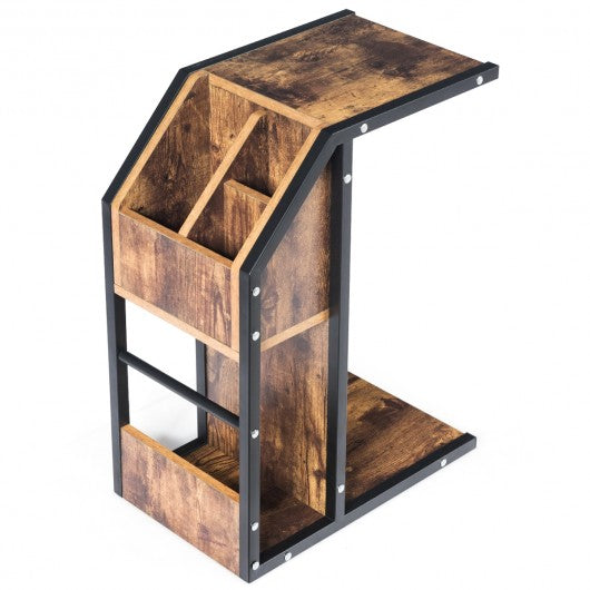 Modern C-Shape Sofa Side Snack End Table Nightstand