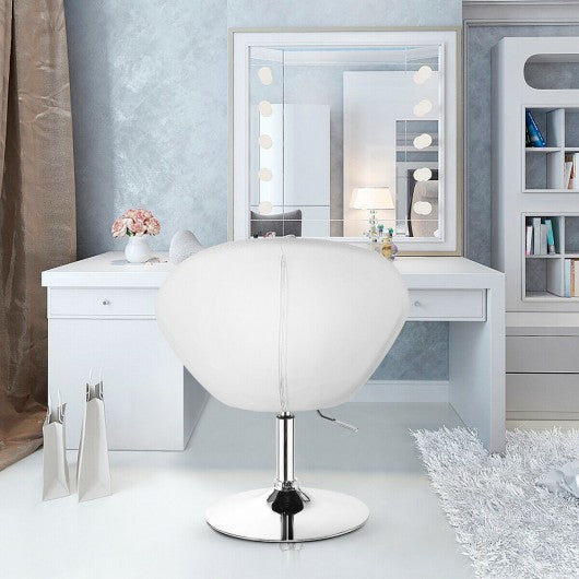 1Pc Adjustable Modern Swivel Round Tufted-White