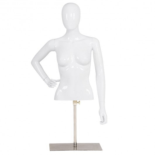Torso Half Body Head Turn Female Mannequin with Base
