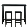 3 Pieces Bar Table Counter Breakfast Bar Dining Table with Stools