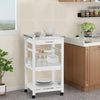 Rolling Kitchen Trolley Storage Basket And Drawers Cart 