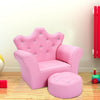 Pink Kids Sofa Armrest Couch with Ottoman
