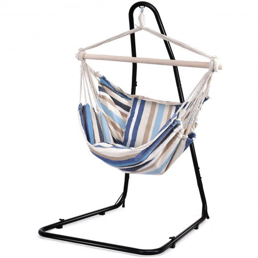 4 Color Deluxe Hammock Rope Chair Porch Yard Tree Hanging Air Swing Outdoor