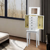 2 Colors Armoire Storage Standing Jewelry Cabinet with Mirror