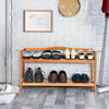2-Tier Wood Shoe Rack Freestanding Shoe Storage Organizer