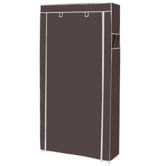 10 Tier 27 Pair Space Saving Shoe Tower Rack with Fabric Cover