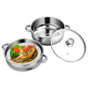 2 Tier Stainless Steel Steamer Pot with Glass Lid